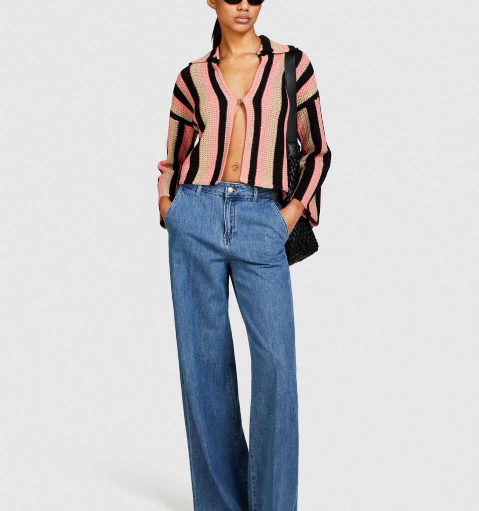 Multicolor striped cardigan - women's cardigans - Multi-color | Sisley image number 1